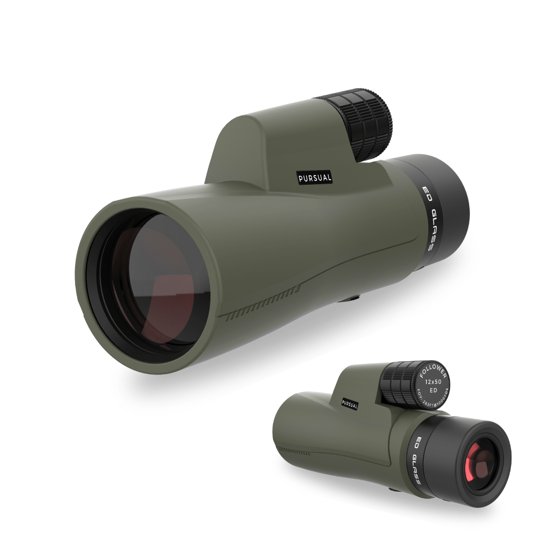 FOLLOWER 12x50 ED Monocular in Woodland Khaki - Pursual