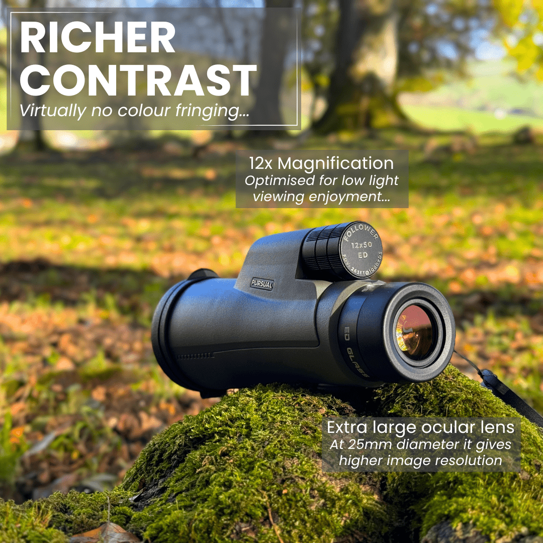 FOLLOWER 12x50 ED Monocular in Woodland Khaki - Pursual