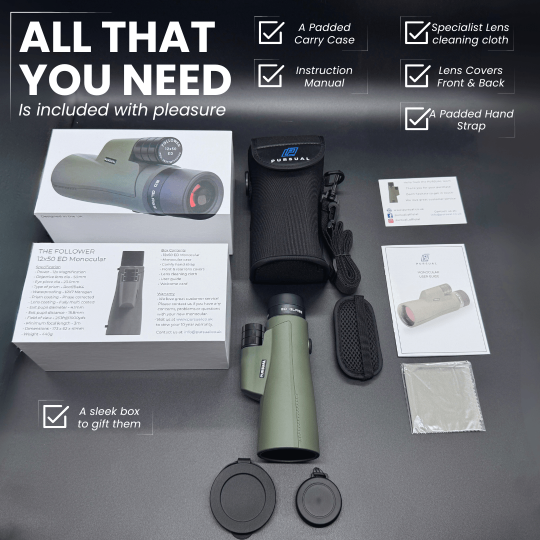 FOLLOWER 12x50 ED Monocular in Woodland Khaki - Pursual