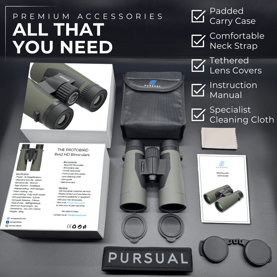 PROTOBIRD 8x42 HD Binoculars in Woodland Khaki - Pursual