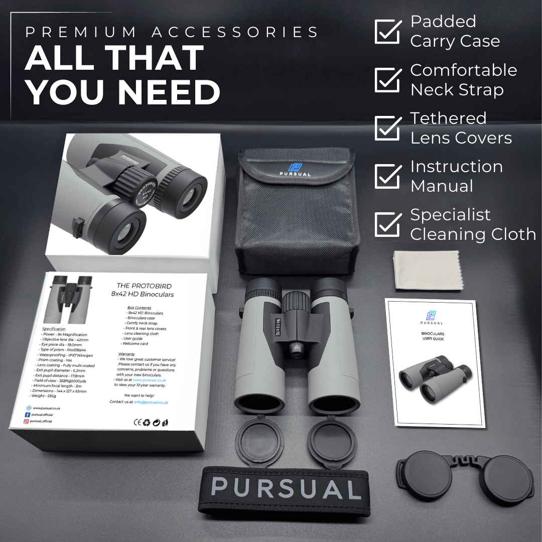 PROTOBIRD 8x42 HD Binoculars in Urban Grey - Pursual
