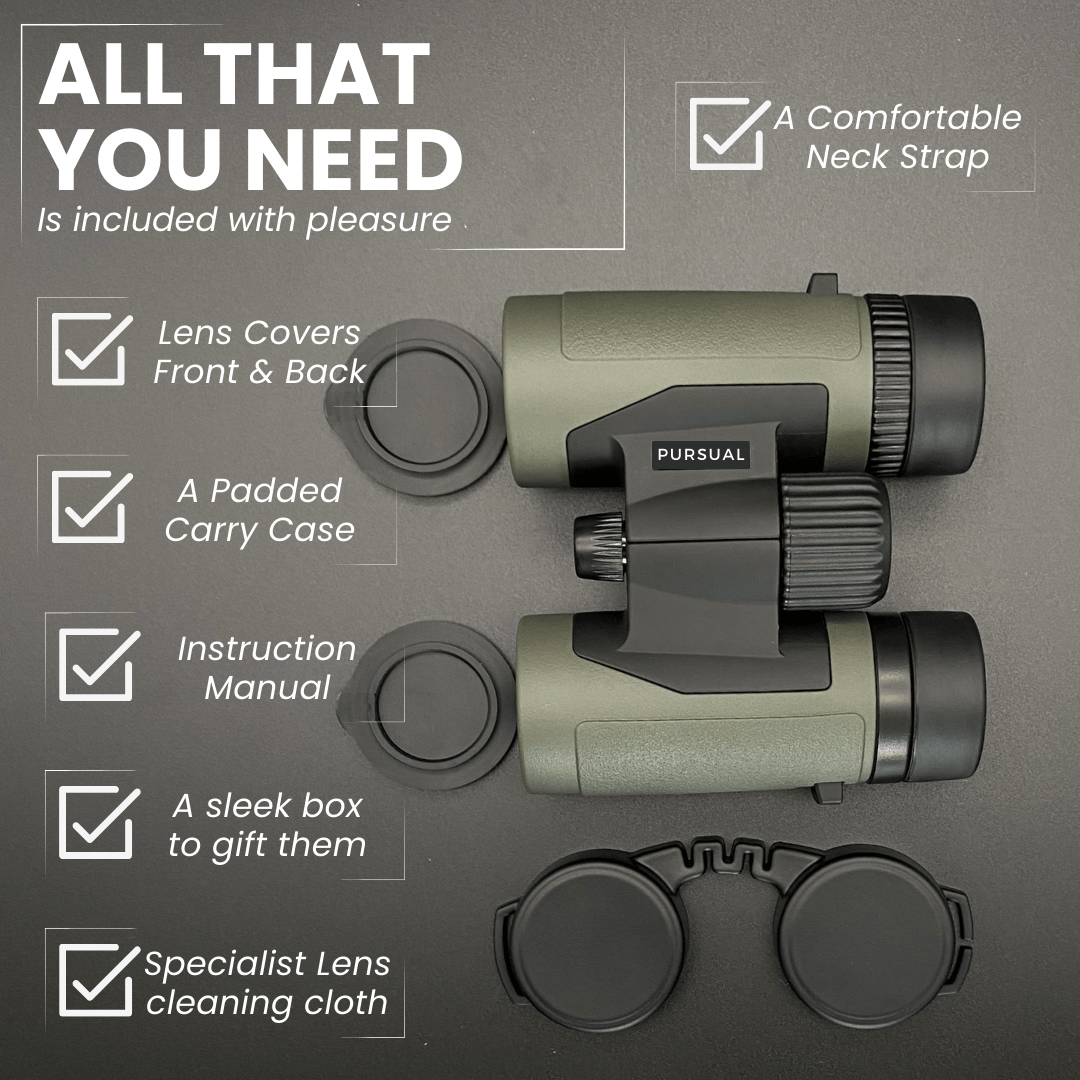 PROTOBIRD 8x32 HD Binoculars in Woodland Khaki - Pursual