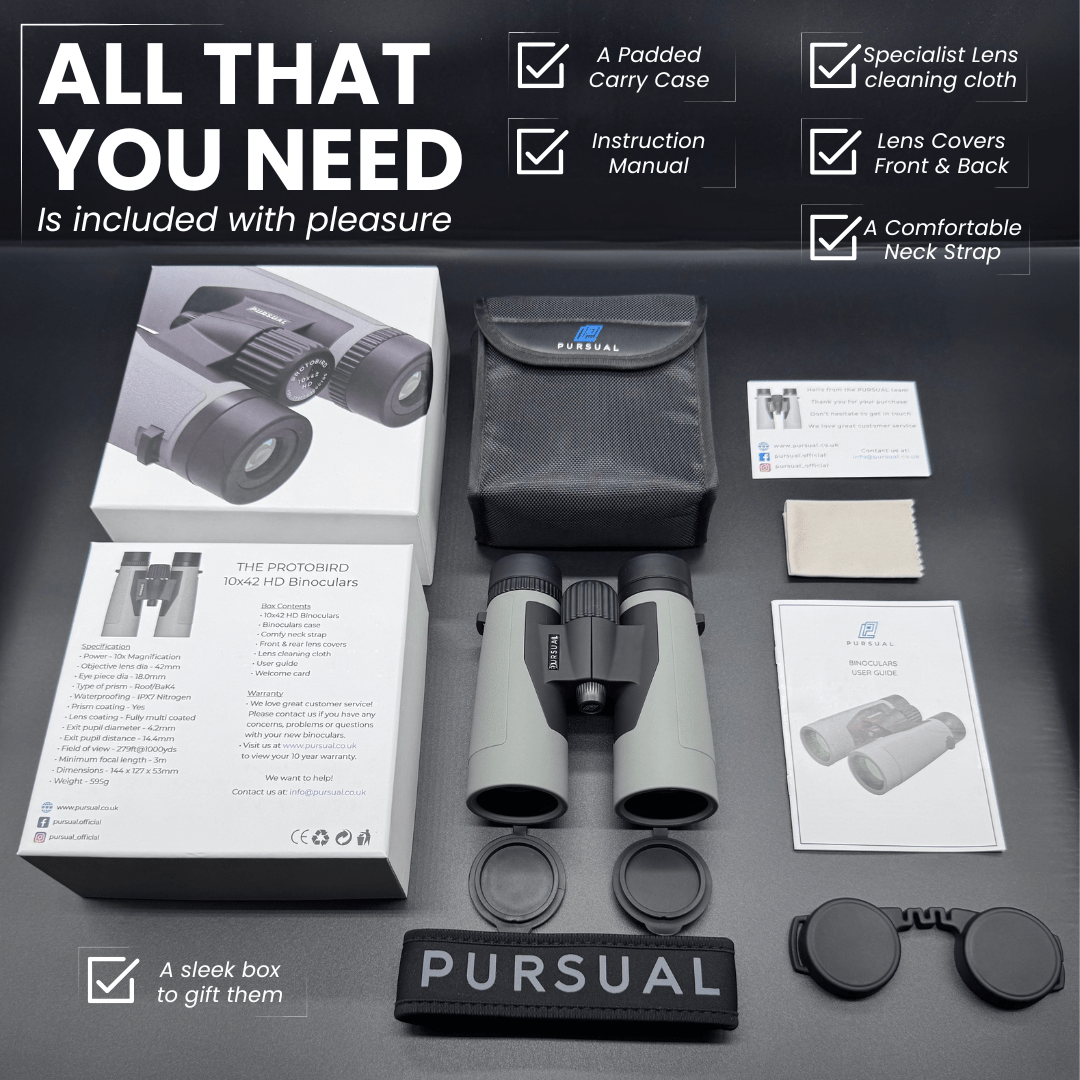 PROTOBIRD 10x42 HD Binoculars in Urban Grey