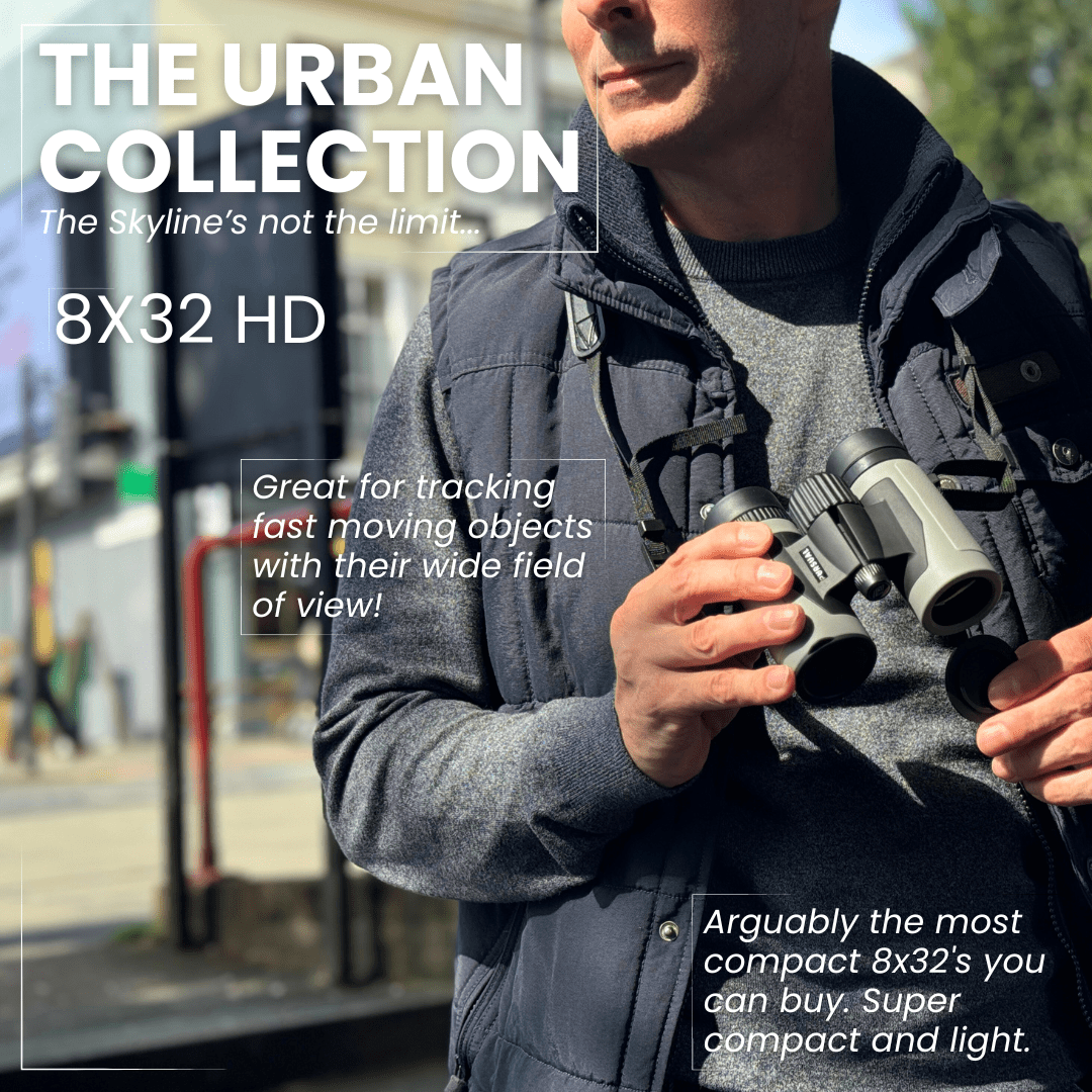 PROTOBIRD 8x32 HD Binoculars in Urban Grey - Pursual