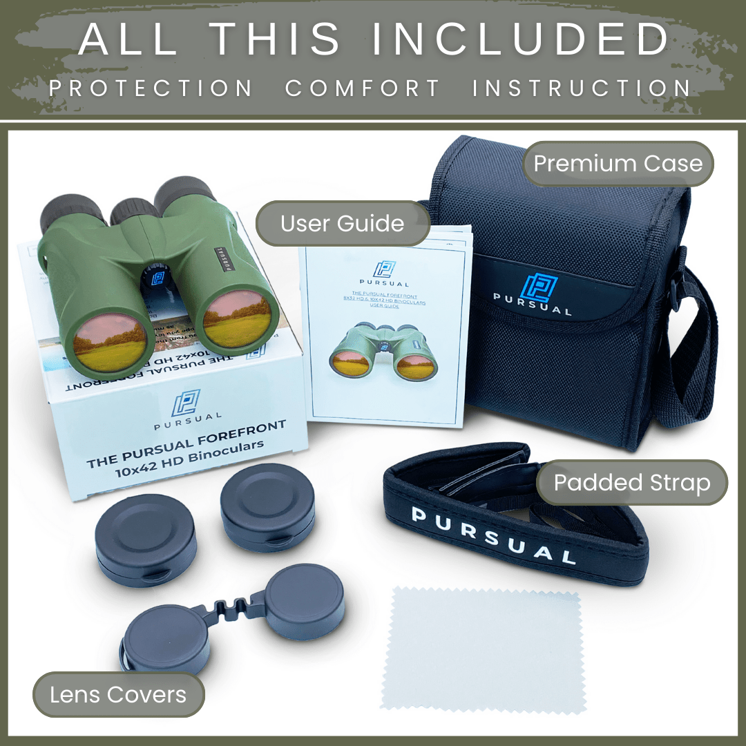 FOREFRONT 10x42 HD Binoculars in Forest Green - Pursual
