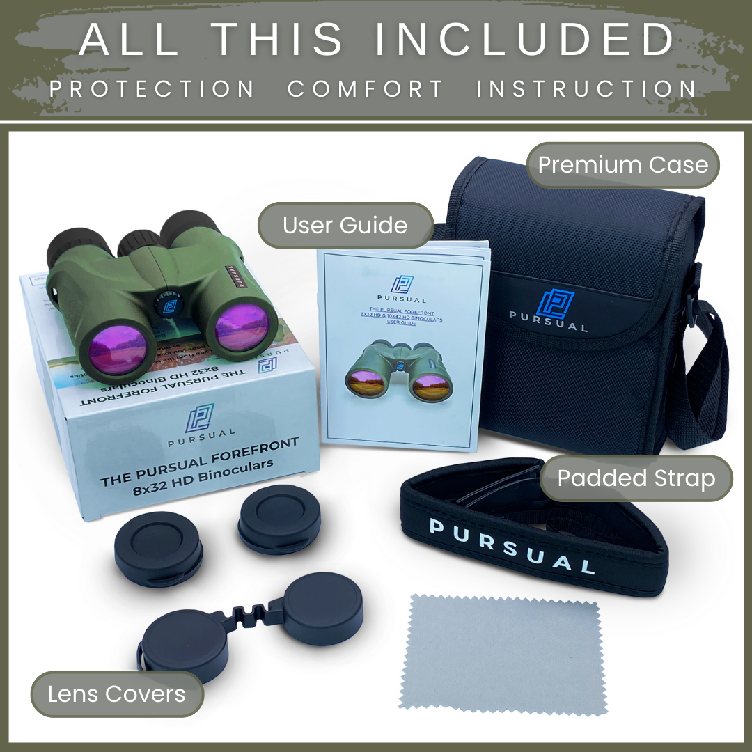 FOREFRONT 8x32 HD Binoculars in Forest Green