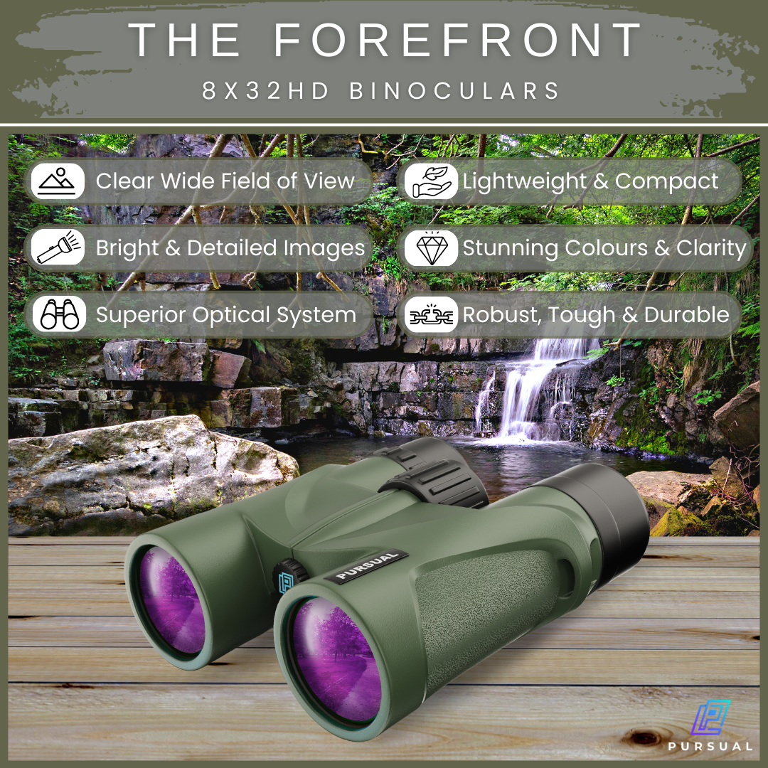 FOREFRONT 8x32 HD Binoculars in Forest Green