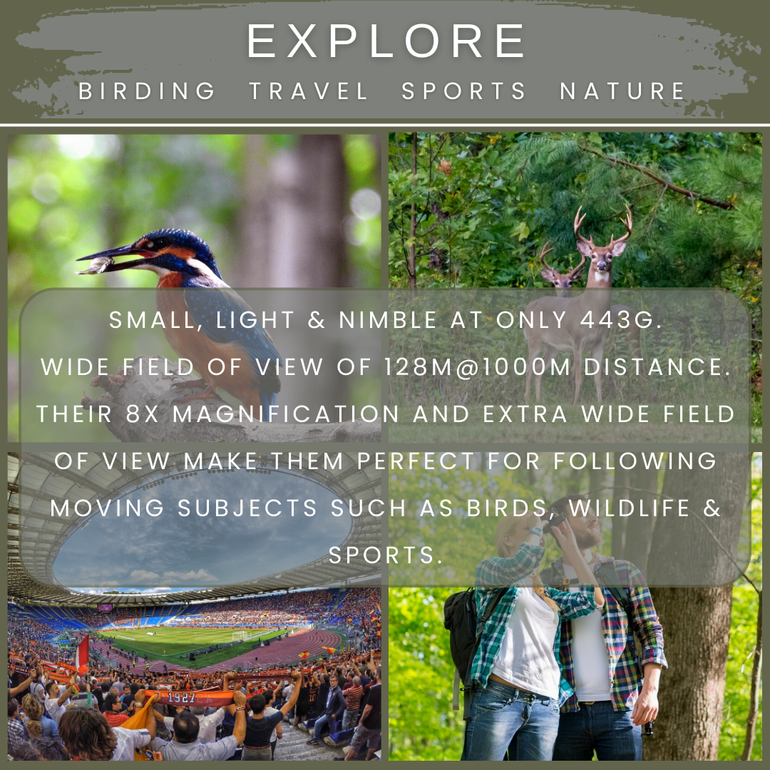 FOREFRONT 8x32 HD Binoculars in Forest Green