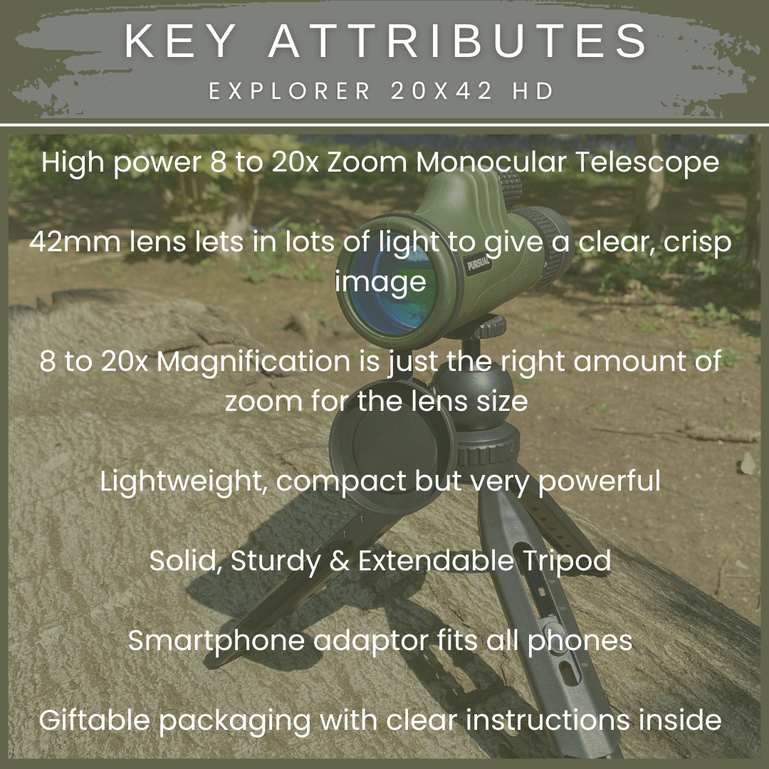 EXPLORER 20x42 HD Zoom Monocular Telescope