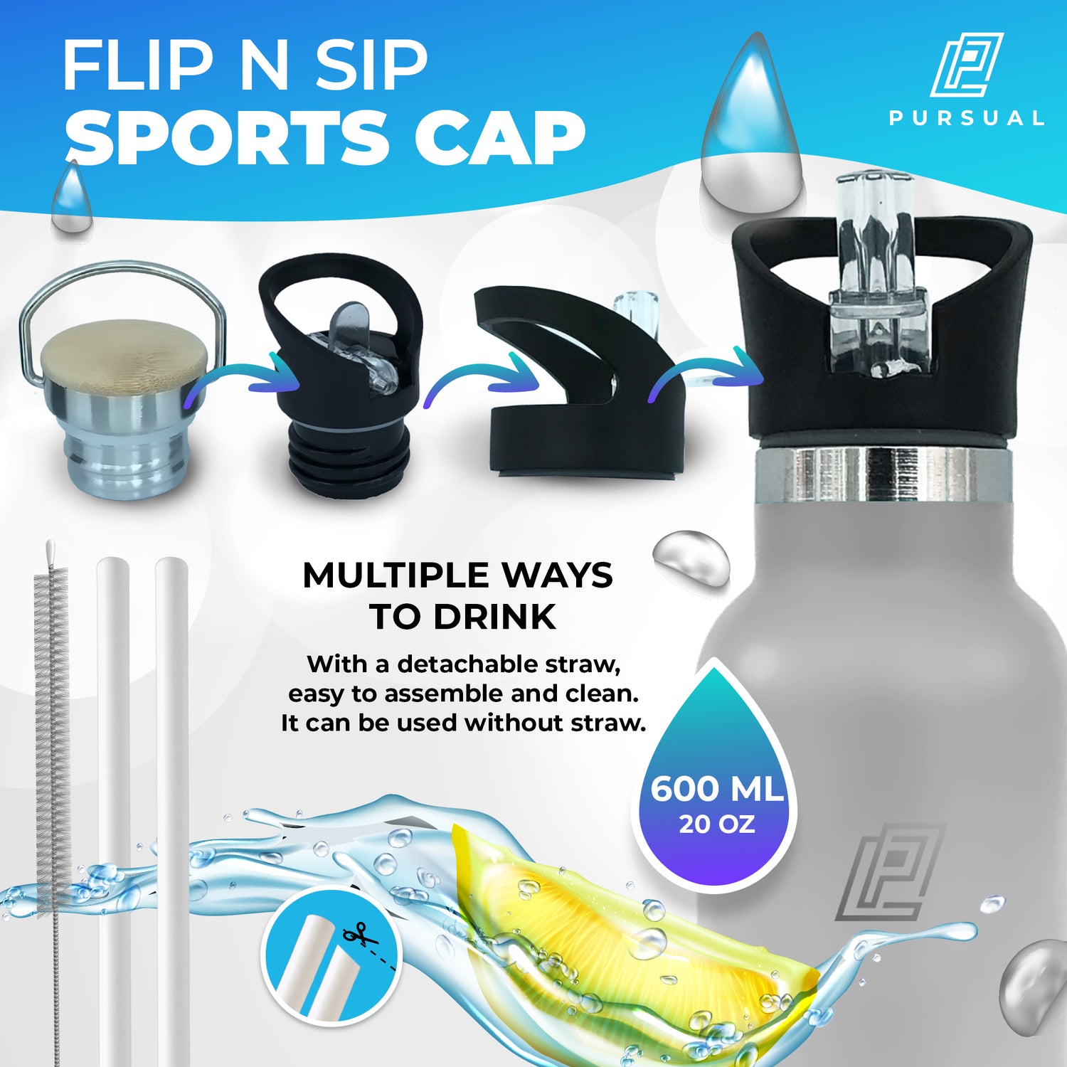 Flip and Sip Water Bottle Lid