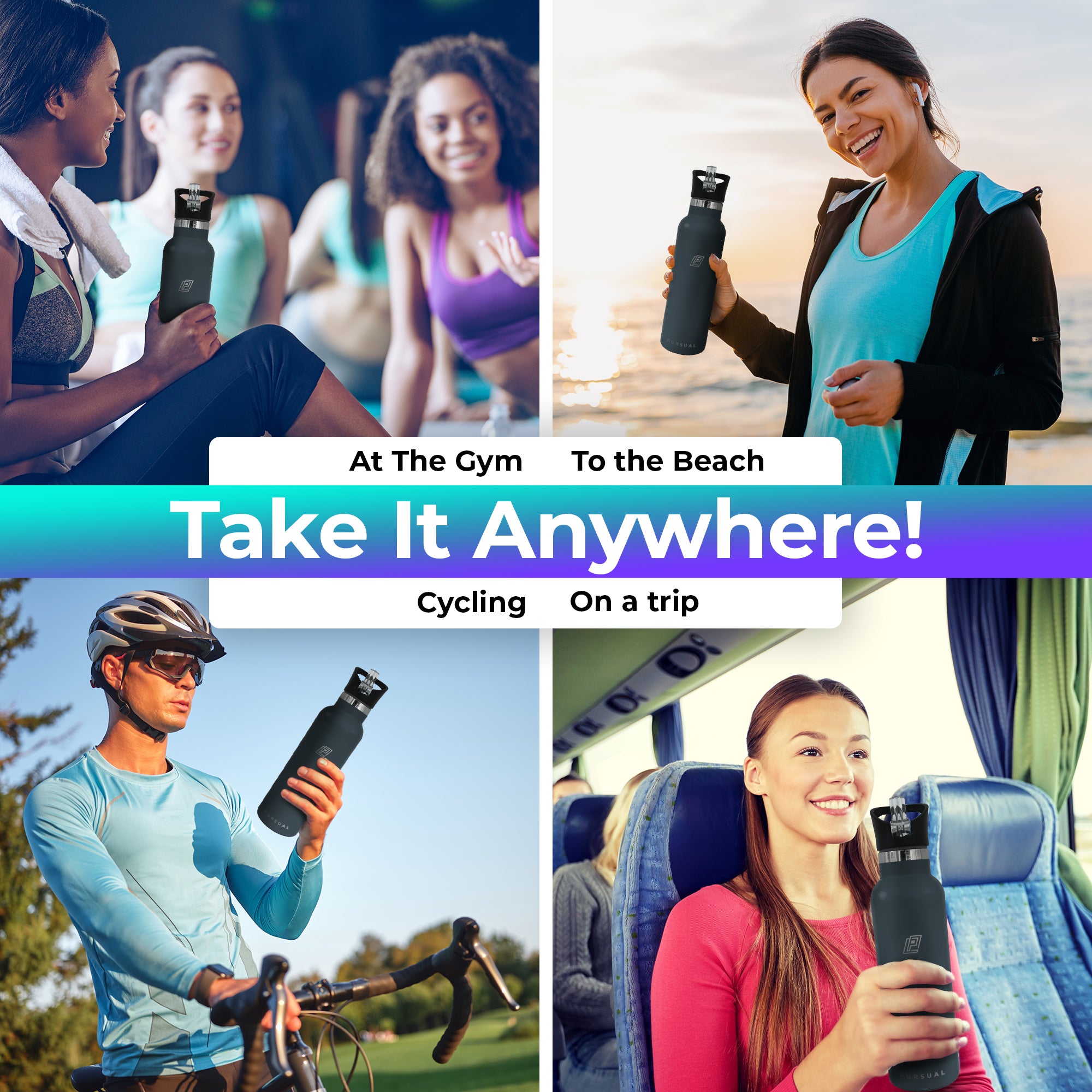 Stainless Steel Insulated Water Bottle for Hot & Cold Liquids - Pursual