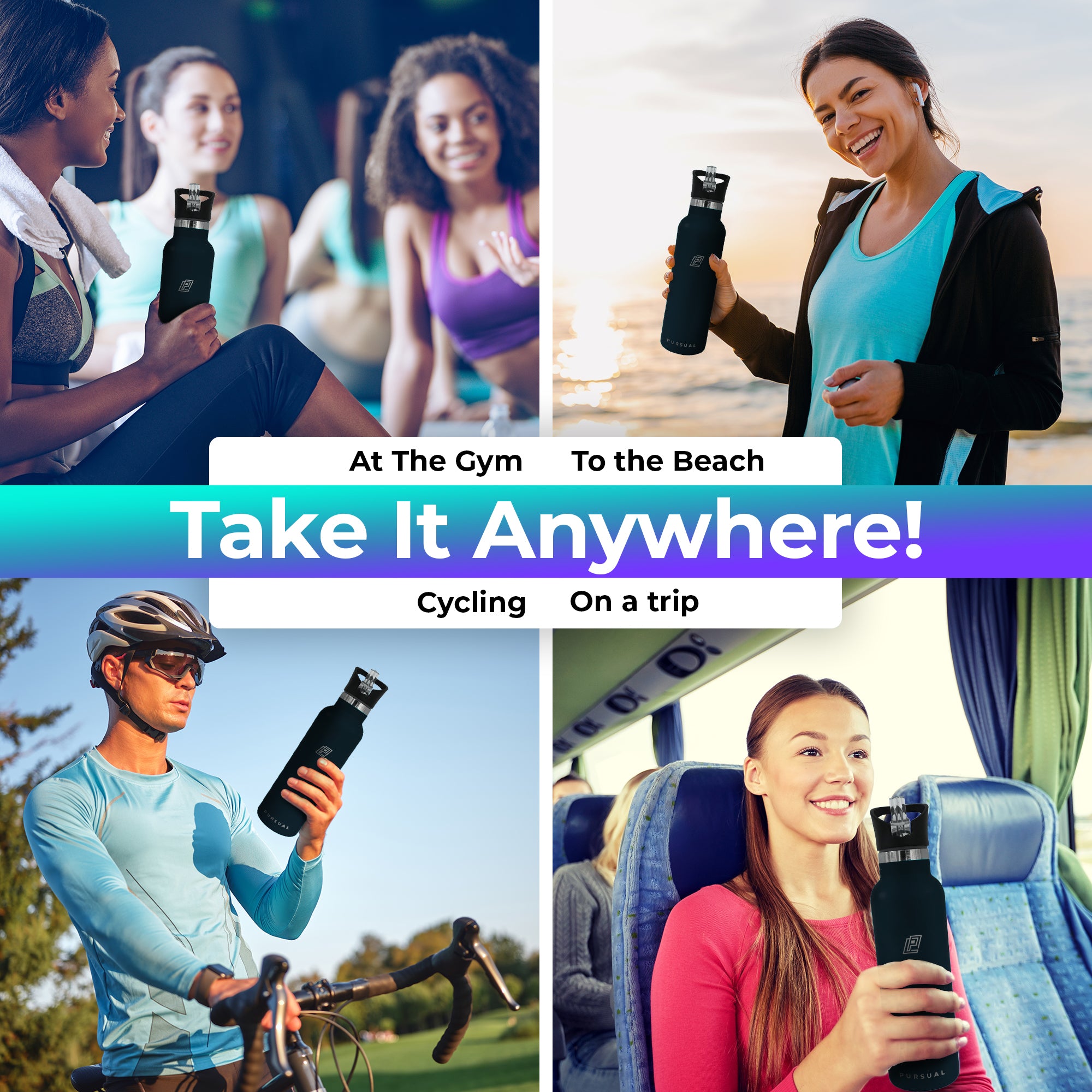 Stainless Steel Insulated Water Bottle for Hot & Cold Liquids - Pursual