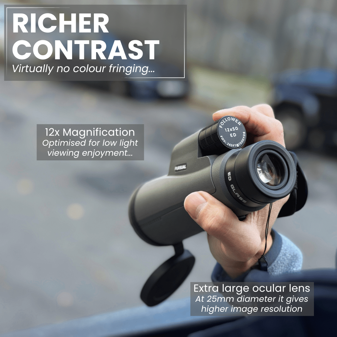 FOLLOWER 12x50 ED Monocular in Urban Grey - Pursual