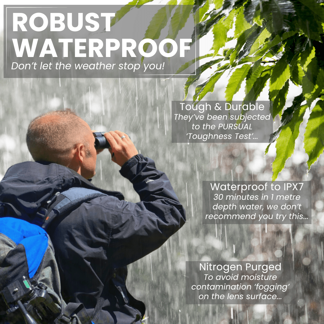 PROTOBIRD 8x32 HD Binoculars in Urban Grey - Pursual