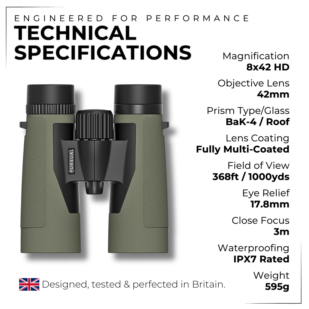 PROTOBIRD 8x42 HD Binoculars in Woodland Khaki - Pursual