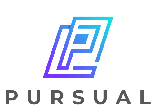 Logo of Pursual with a stylized letter 'P' in blue and purple on a white background.