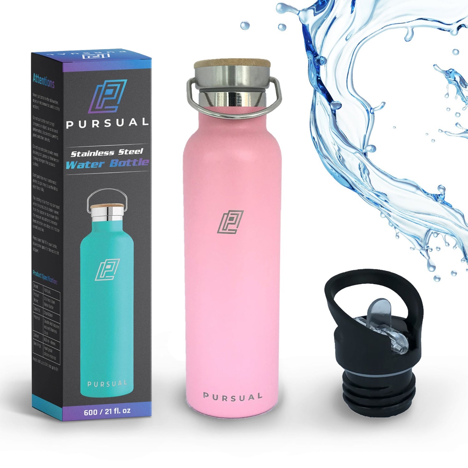 Stainless Steel Insulated Water Bottle for Hot & Cold Liquids