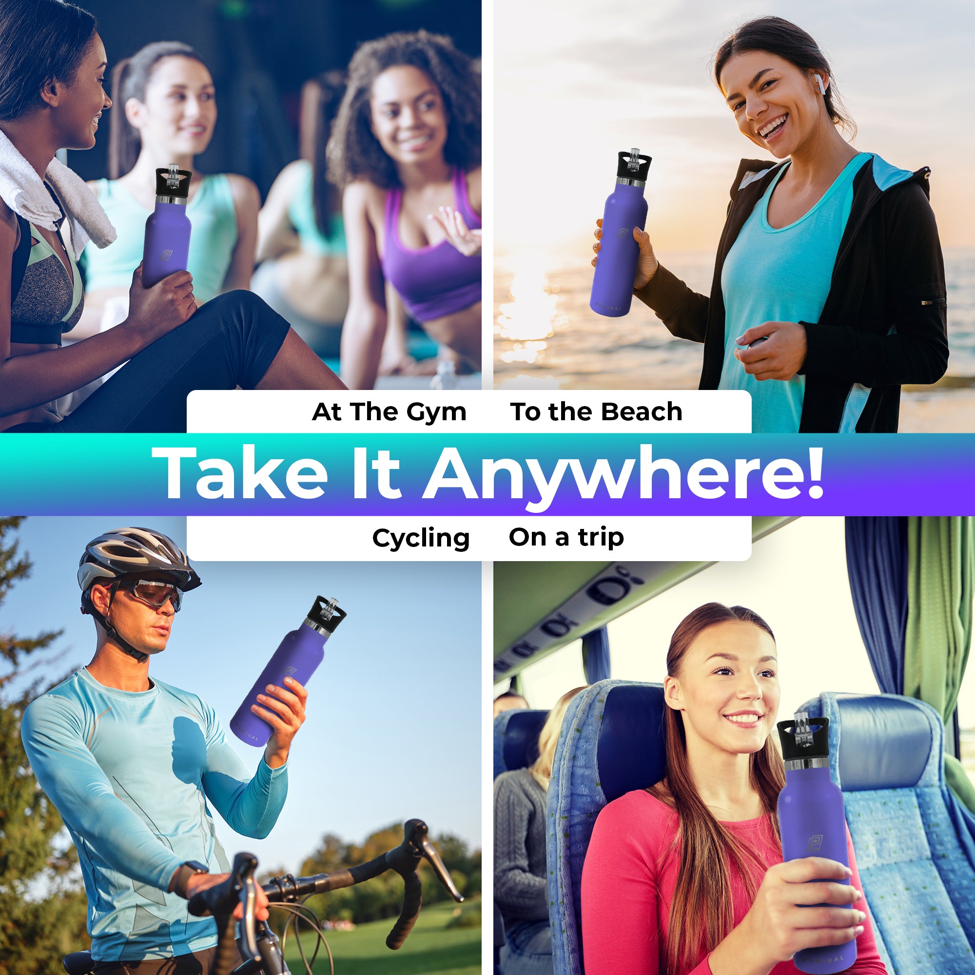 Stainless Steel Insulated Water Bottle for Hot & Cold Liquids - Pursual